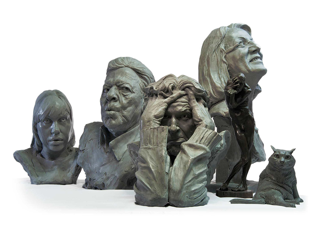 Javier´s Family portrait. Clay portrait Sculptures of Javier´s family created in 2018.